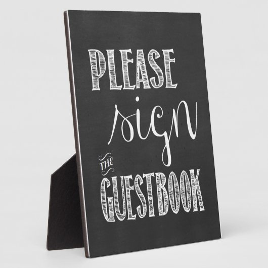 ゲストブックのChalkboardのサインにサイン結婚して下さい フォトプラーク (側面)