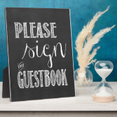 ゲストブックのChalkboardのサインにサイン結婚して下さい フォトプラーク (側面)