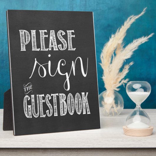ゲストブックのChalkboardのサインにサイン結婚して下さい フォトプラーク (側面)