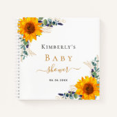 ゲストブックひまわりユーカリ赤ちゃんシャワー ノートブック (正面)
