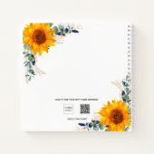 ゲストブックひまわりユーカリ赤ちゃんシャワー ノートブック (裏面)