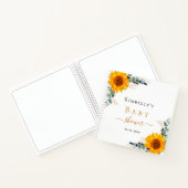 ゲストブックひまわりユーカリ赤ちゃんシャワー ノートブック (内部)