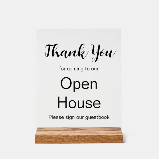 ゲストブックエスティ実在テージエージェントオープンハウスに署名 アクリルサイン (正面)