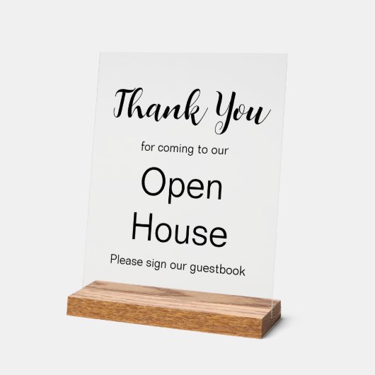 ゲストブックエスティ実在テージエージェントオープンハウスに署名 アクリルサイン (傾斜)