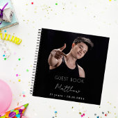 ゲストブックカスタムフォト白黒誕生日 ノートブック