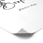 ゲストブックカリグラフィー モダンエレガントサイン ポスター (角)