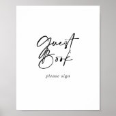 ゲストブックカリグラフィー モダンエレガントサイン ポスター (正面)
