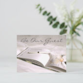 ゲストブックカード日付を保存(2)，私たちのゲストになる 案内ポストカード (スタンド正面)