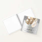 ゲストブックキンセアニェラシルバー金ゴールドグリッターバルーン ノートブック (内部)