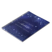 ゲストブックキンセアニェラネイビーブルーグリッター ノートブック (左側)