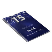 ゲストブックキンセアニェラネイビーブルーシルバースターズ ノートブック (右側)