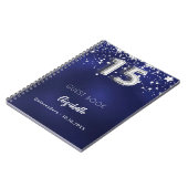 ゲストブックキンセアニェラネイビーブルーシルバースターズ ノートブック (左側)