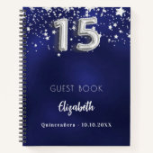 ゲストブックキンセアニェラネイビーブルーシルバースターズ ノートブック (正面)