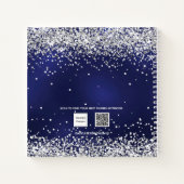 ゲストブックキンセアニェラネイビーブルードレスグリッター ノートブック (裏面)