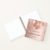 ゲストブックキンセアニェラバラ金ゴールドグリッターバルーン ノートブック (内部)