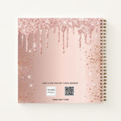 ゲストブックキンセアニェラバラ金ゴールドグリッターバルーン ノートブック (裏面)