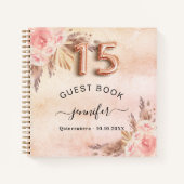 ゲストブックキンセアニェラパンパスグラスバラ金ゴールド ノートブック (正面)