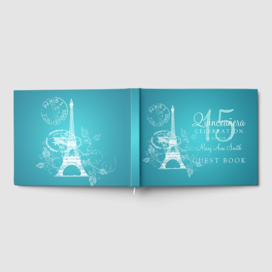 ゲストブックキンセアニェラパーティーパリターコイズ ゲストブック (全面)