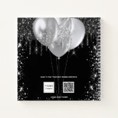 ゲストブックキンセアニェラブラックシルバーグリッター名 ノートブック (裏面)