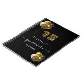 ゲストブックキンセアニェラブラック金ゴールドヒョウ柄 ノートブック (左側)