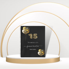 ゲストブックキンセアニェラブラック金ゴールドヒョウ柄 ノートブック