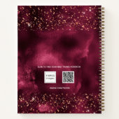 ゲストブックキンセアニェラブルゴーニュバラ金ゴールドグリッター ノートブック (裏面)