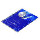 ゲストブックキンセアニェラブルー王室のドリップバルーン ノートブック (左側)