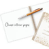 ゲストブックキンセアニェラホワイト金ゴールドグリッター名 ノートブック