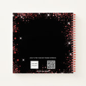 ゲストブックキンセアニェラレッドブラックドレスグリッター ノートブック (裏面)