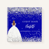 ゲストブックキンセアニェラ王室のブルードレスグリッター ノートブック (正面)