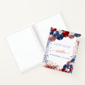 ゲストブックキンセアニェラ赤白青愛国心 ノートブック (内部)