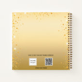 ゲストブックキンセアニェラ金ゴールドグリッター ノートブック (裏面)
