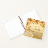 ゲストブックキンセアニェラ金ゴールドグリッター ノートブック (内部)