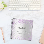 ゲストブックキンセアニラシルバーパープルグリッター名 ノートブック