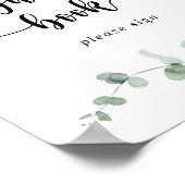 ゲストブックグリーンデライトユーカリプタスサイン ポスター (角)