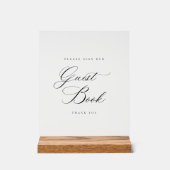 ゲストブックサインアクリル結婚のテーブルデコール アクリルサイン (正面)