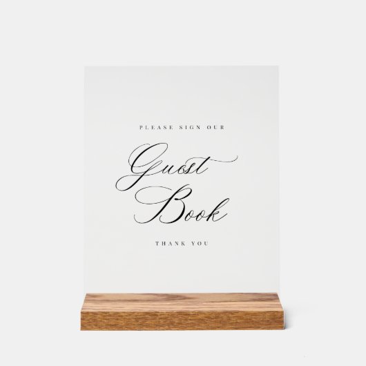 ゲストブックサインアクリル結婚のテーブルデコール アクリルサイン (正面)