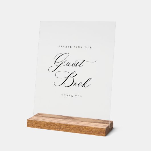 ゲストブックサインアクリル結婚のテーブルデコール アクリルサイン (傾斜)
