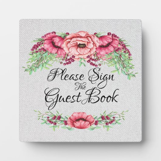 ゲストブックサインインプラーク フォトプラーク (正面)