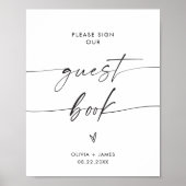 ゲストブックサイン結婚に署名する ポスター (正面)
