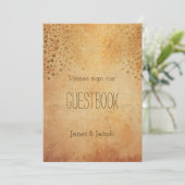 ゲストブックサイン - ゴールドコンフェッティ ヴィンテージ ウェディング (スタンド正面)