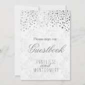 ゲストブックサイン – スタイリッシュシルバー紙吹雪 (裏面)