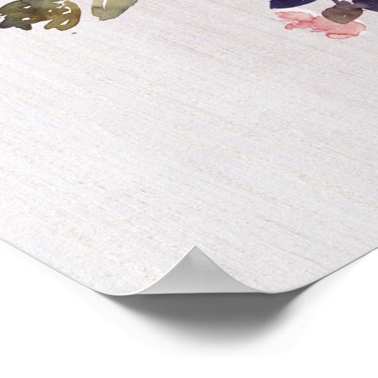 ゲストブックサイン – フローラ素朴な木 ポスター (角)