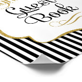 ゲストブックサイン ブラック ゴールドストライプ ポスター (角)