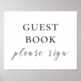 ゲストブックサイン。白黒のスクリプ結婚ト ポスター