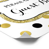 ゲストブックサイン 白 黒 ゴールド コンフェッティ ポスター (角)