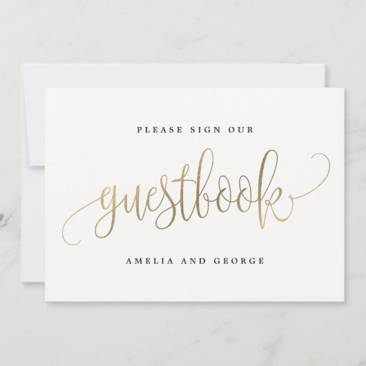 ゲストブックサイン – 素敵な書道 招待状 (正面)