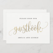 ゲストブックサイン – 素敵な書道 招待状 (正面/裏面)