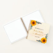 ゲストブックサンフラワーズユーカリブライダルシャワー ノートブック (内部)