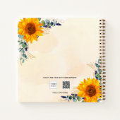 ゲストブックサンフラワーズユーカリブライダルシャワー ノートブック (裏面)